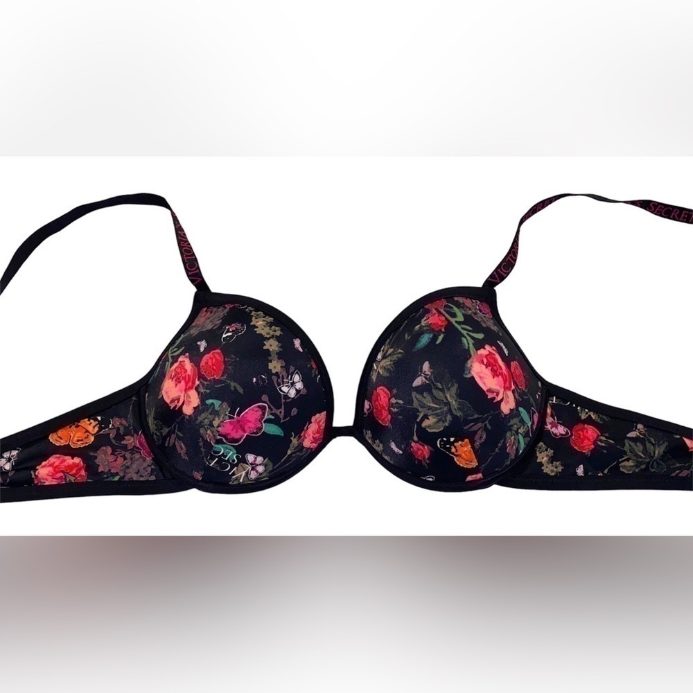 Red and Black Flower Bikini top